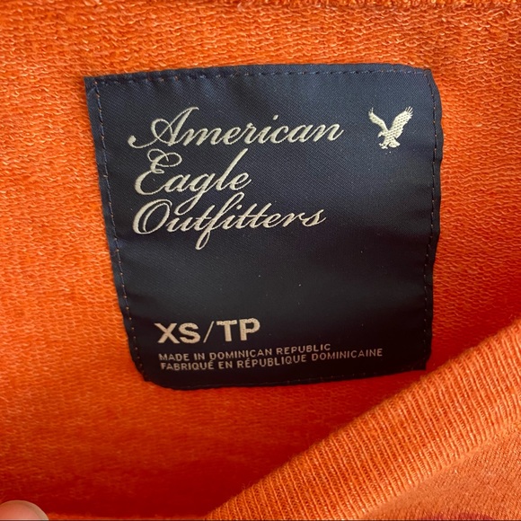 American Eagle Orange Crewneck Pullover Aloha Graphic Sweatshirt Size XS - Picture 4 of 7